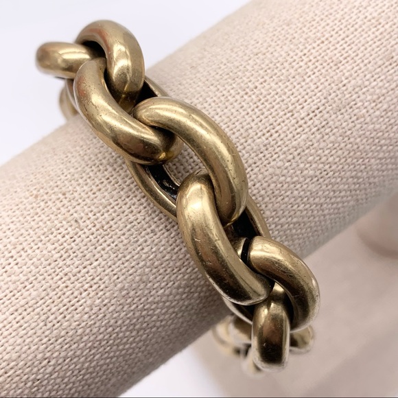 J. Crew Brushed Gold Link Bracelet
